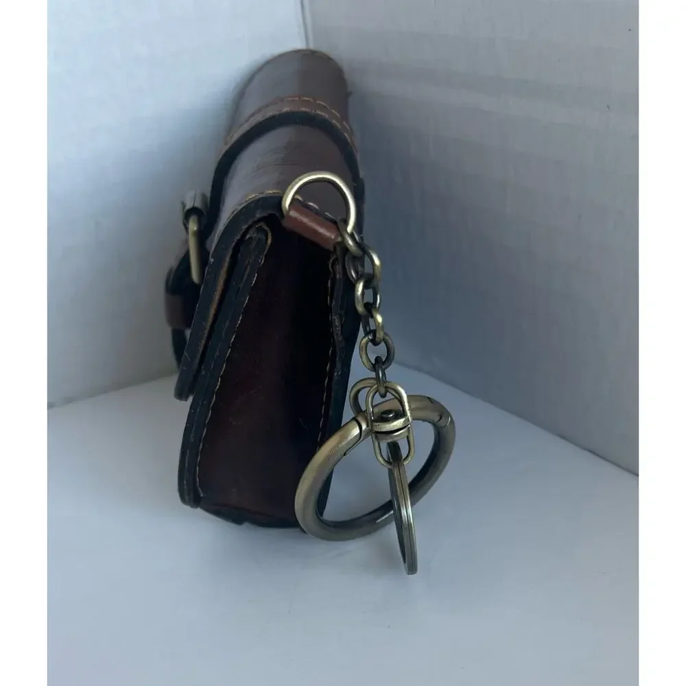 NEW Patricia Nash Brown‎ Leather Mini TORRI Key Fob Wallet Clutch